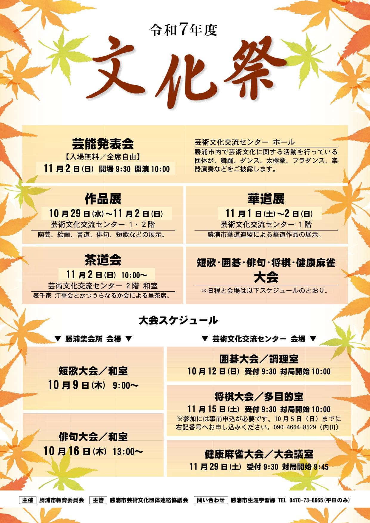 令和7年度文化祭 勝浦市